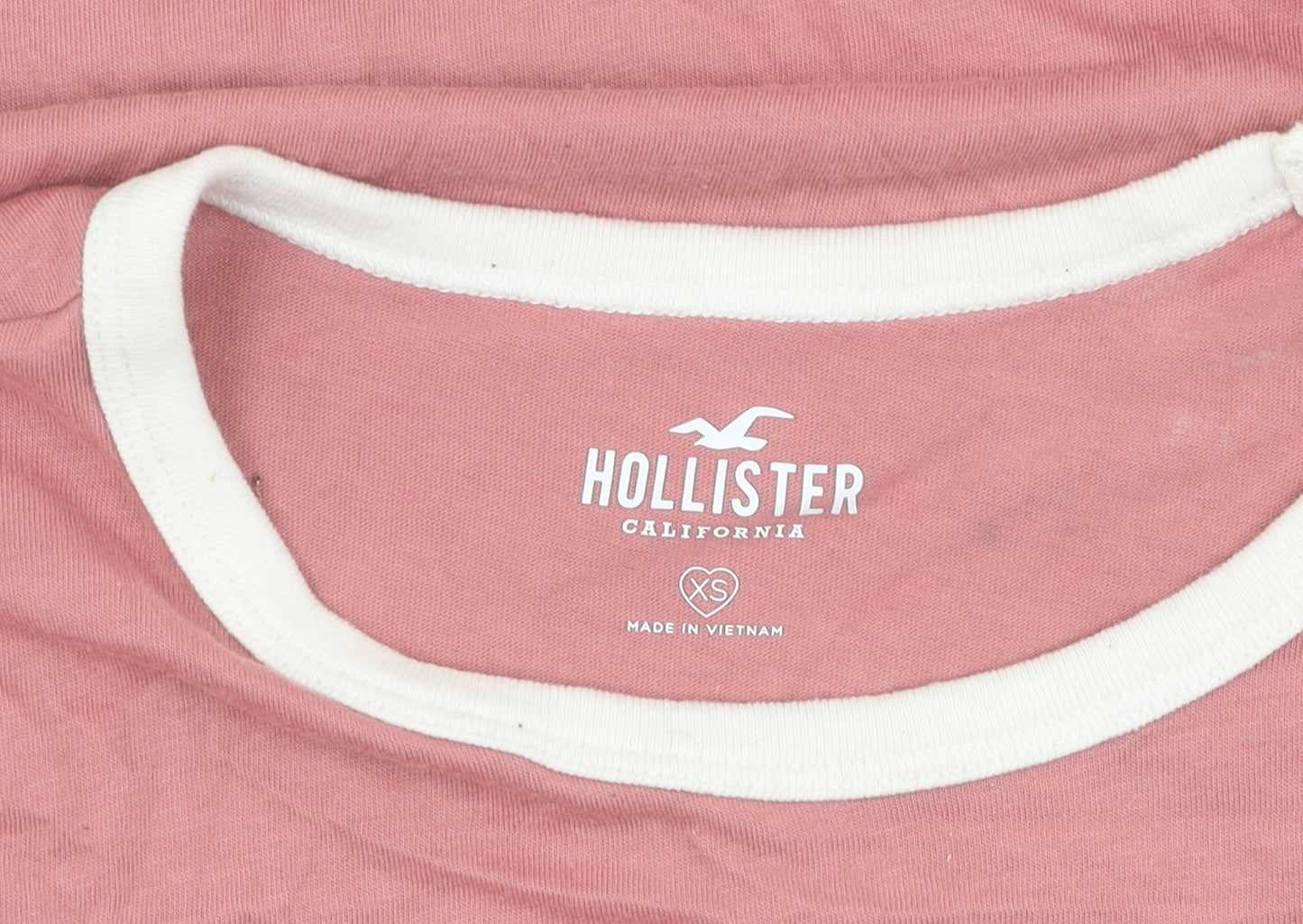 Hollister Women's XS Pink Ringer T-Shirt Casual