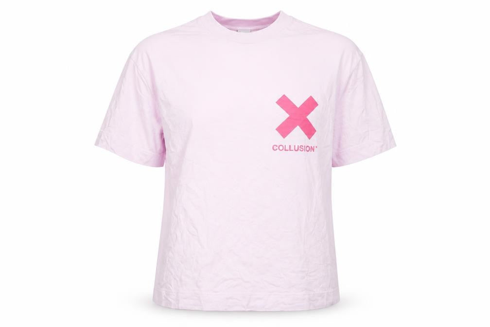 Collusion Womens Pink XS Crew Neck T-Shirt
