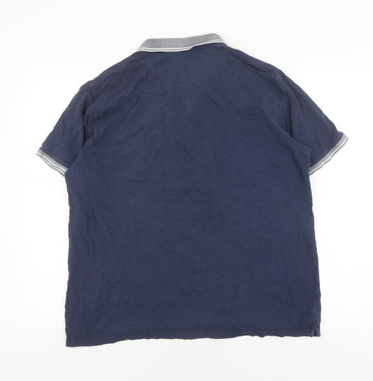 Glen Valley Men's Blue Polo Shirt L Casual Cotton