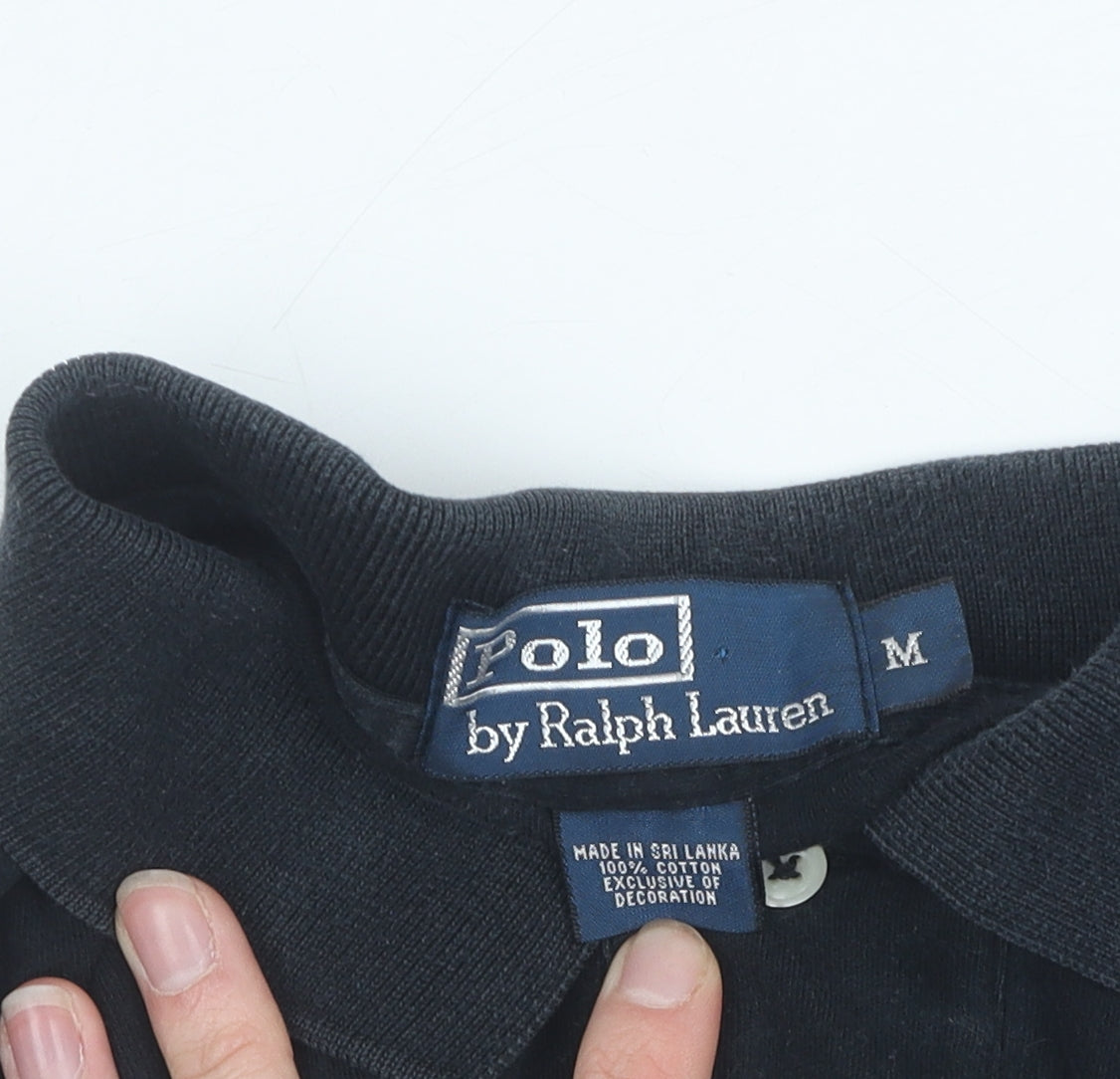 Ralph Lauren Unisex Black Polo Shirt M Classic Fit