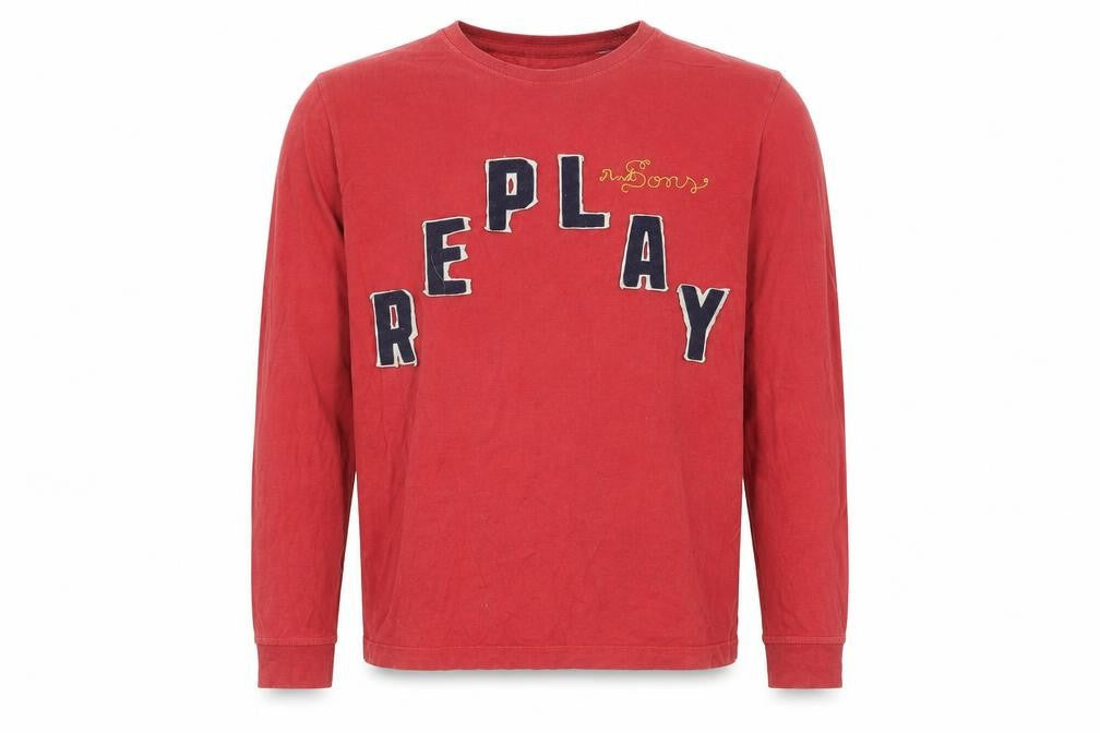 Replay Mens and Sons Red XL Pullover Logo Jumper