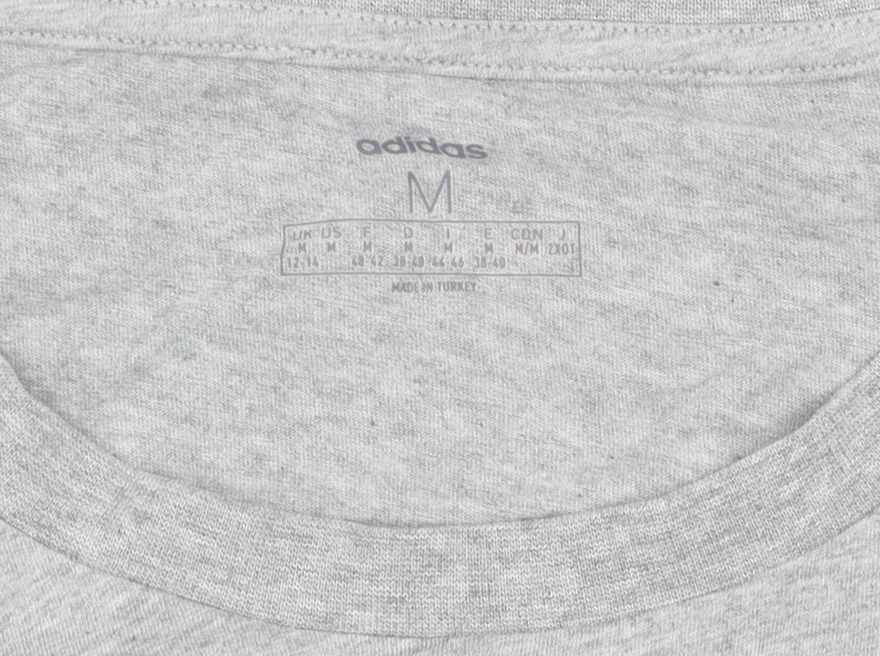 Adidas Girls Grey T-Shirt M 12-14 Years with Logo Accents