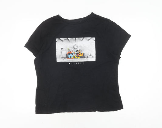 Disney Unisex Adults Black L Mickey T-Shirt