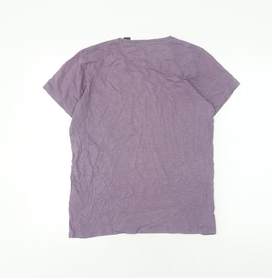O'Neill Men's Slim Fit Purple Cotton T-Shirt Size M