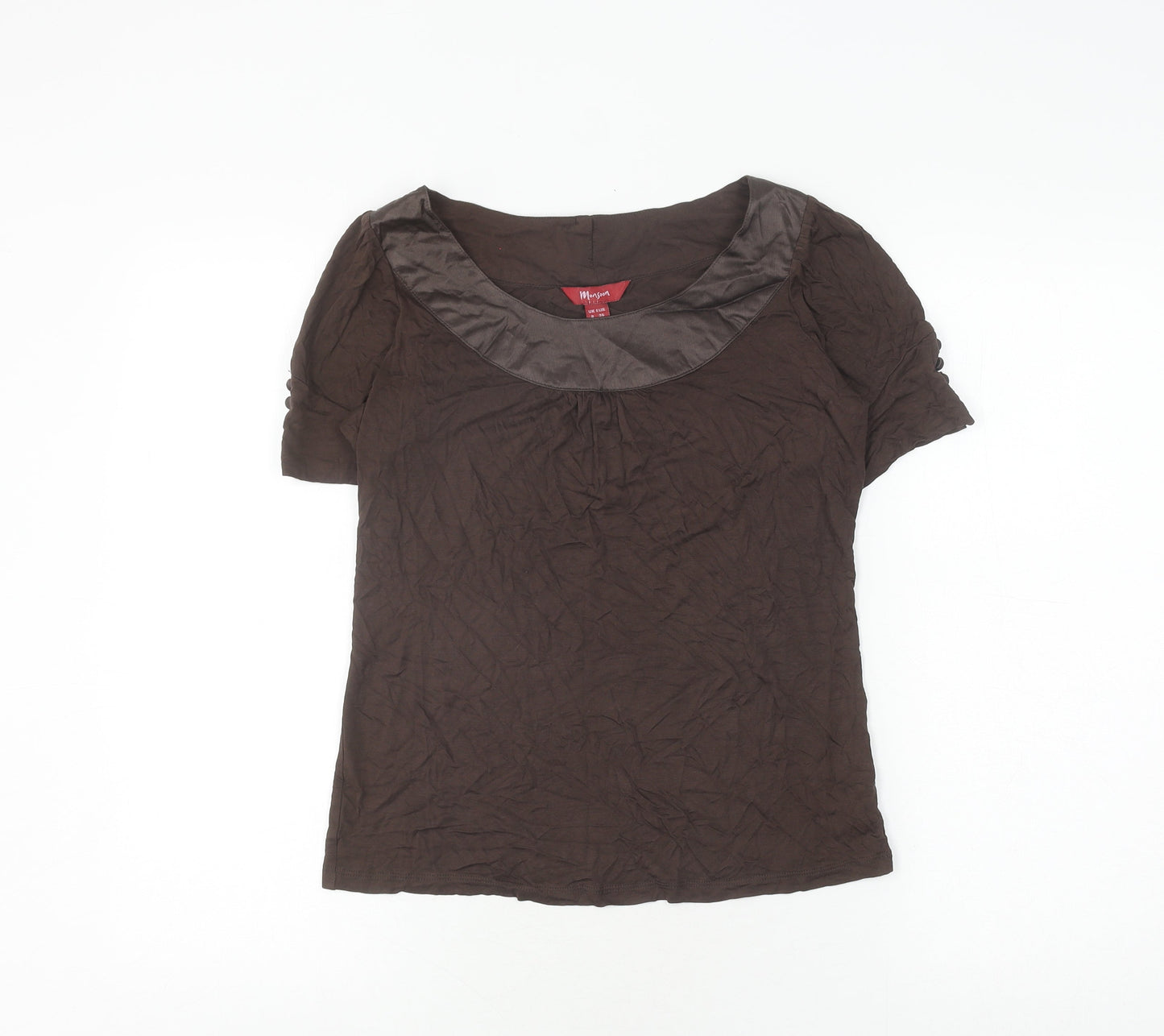 Monsoon Women's Brown Viscose Silk T-Shirt, Size 8