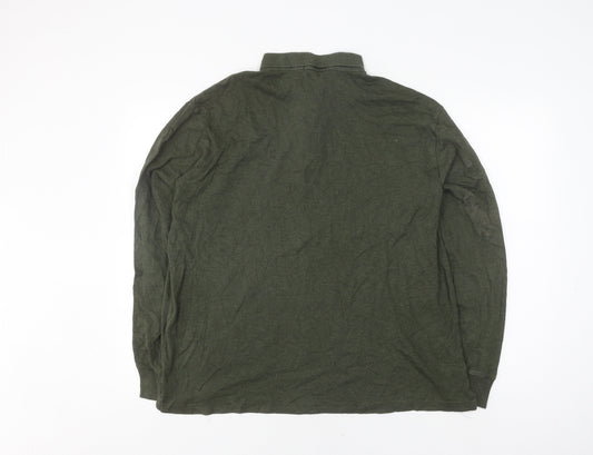 Polo Ralph Lauren Men's Green Henley Sweatshirt 2XL