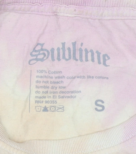 Sublime Unisex Multicoloured Cropped T-Shirt Size S