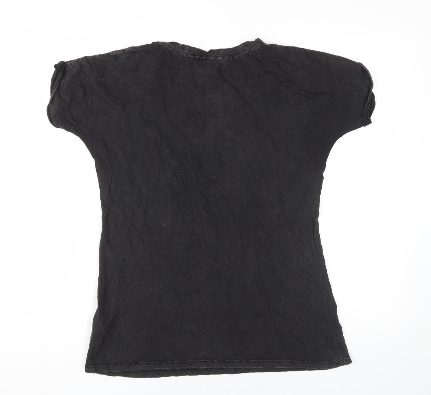 Zara Women's Black Rock T-Shirt S Slim Fit