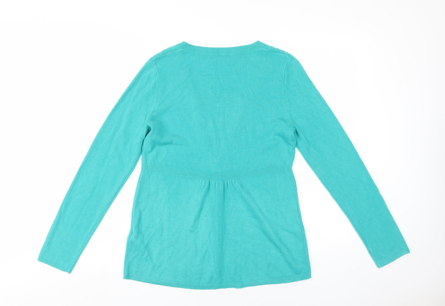 Marks and Spencer Women's Blue Cable-Knit Henley Jumper