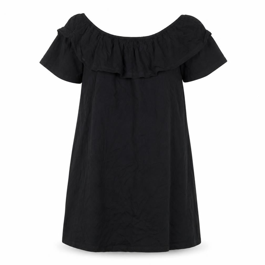 New Look Black Off-Shoulder Ruffle Dress UK 12