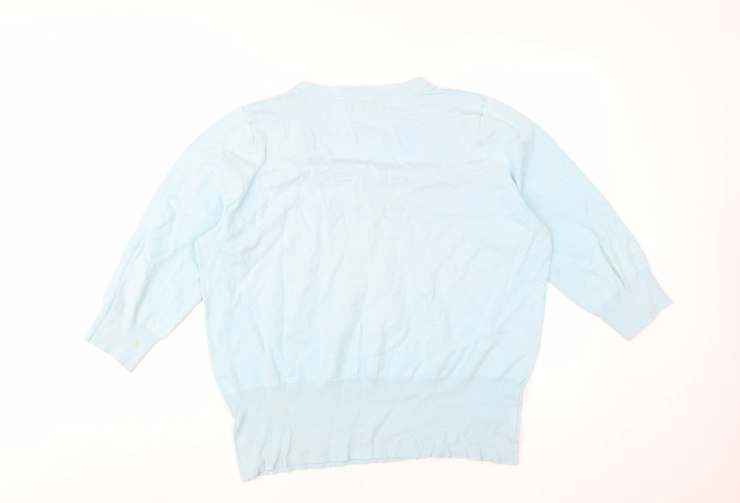 Debenhams Women Blue Size 20 3/4 Sleeve Jersey Top