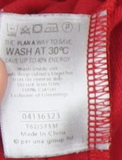 Marks and Spencer Women's Red Embroidered T-Shirt Size 14