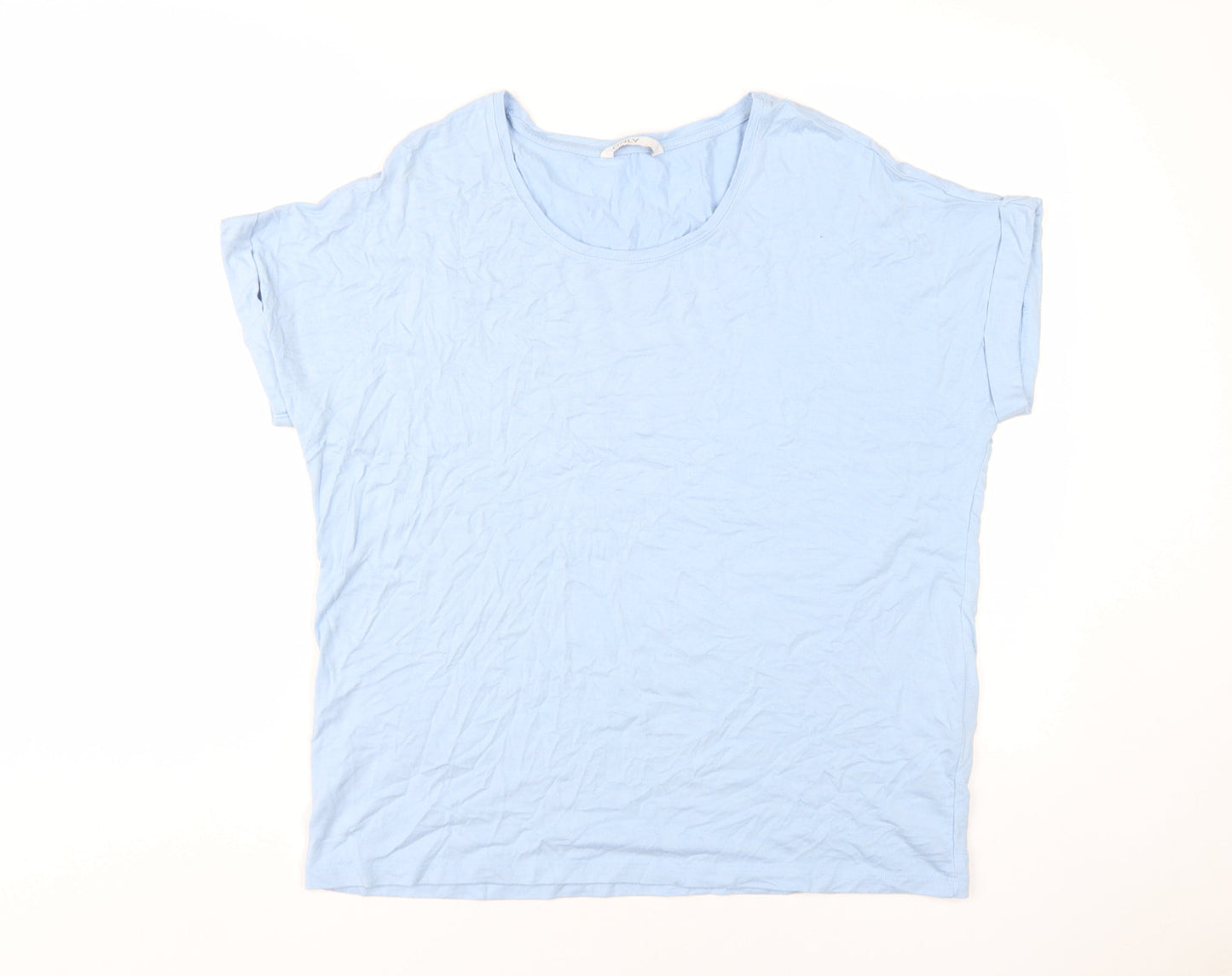 ONLY Women's Blue T-Shirt, Size L, Casual Summer Essential