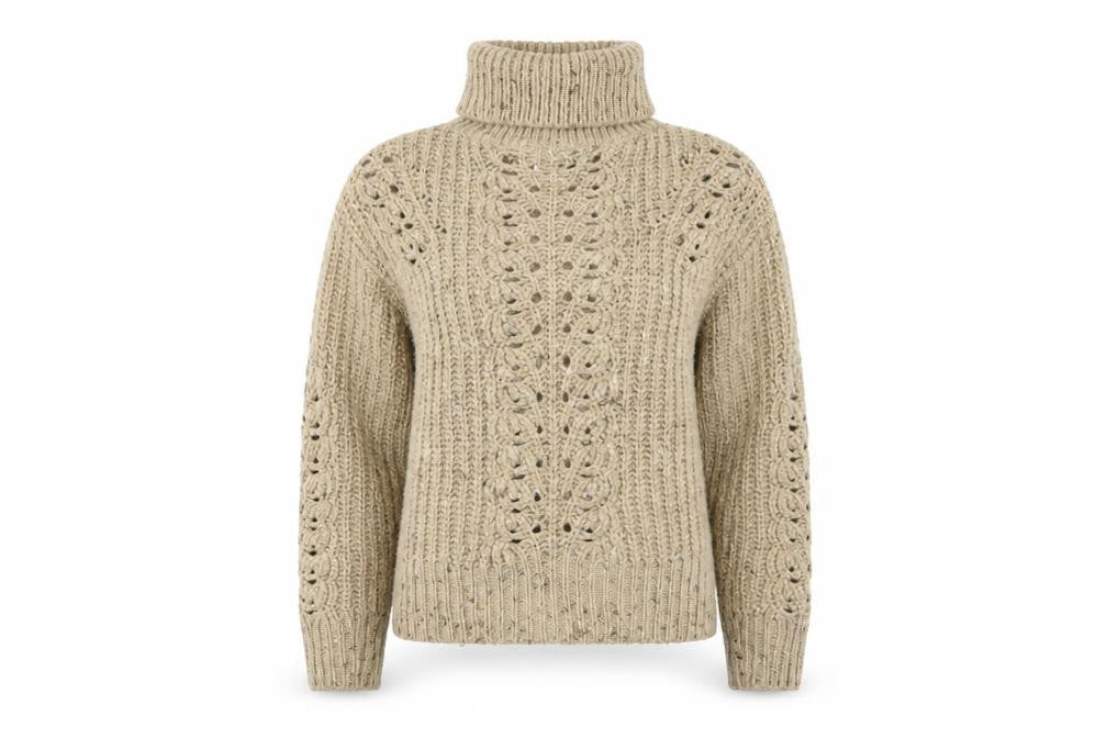 Marks and Spencer Women's Beige S Roll Neck Jumper