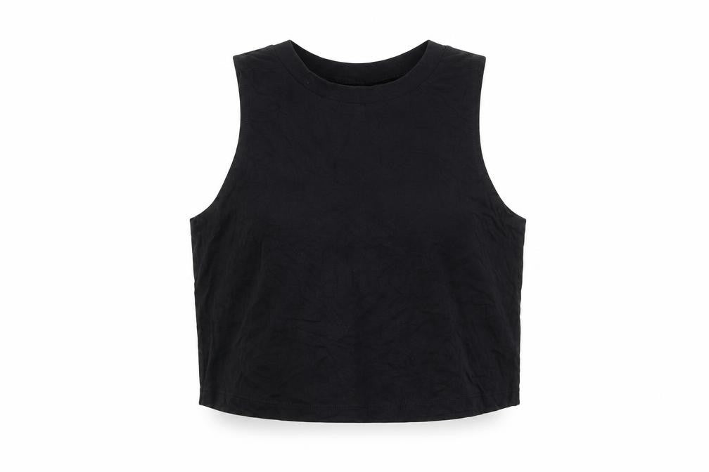 Front view of ASOS DESIGN Women's Black High Neck Tank Top UK 10