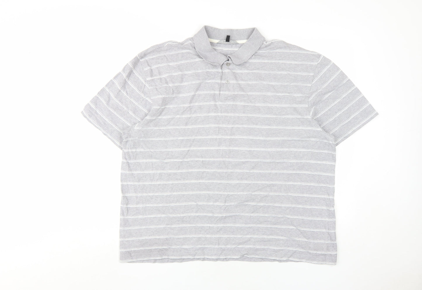 Dunnes Stores Men's Grey 2XL Striped Polo Shirt