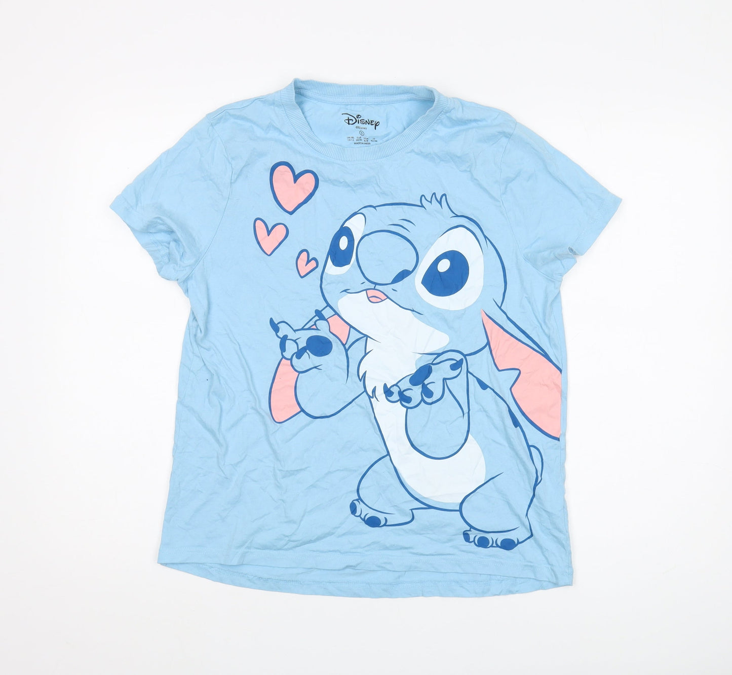 Disney Women’s Blue Stitch T-Shirt, Size S, Casual Wear