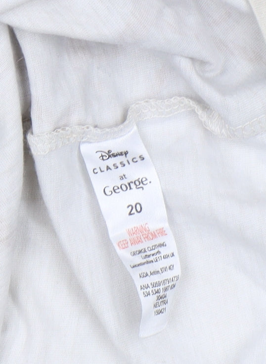 Disney Women's Beige Cartoon T-Shirt Size 20