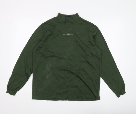 Woolrich Women's Green Long Sleeve Cotton T-Shirt M
