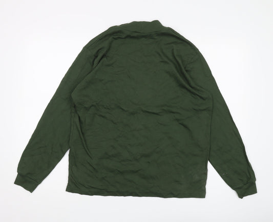 Woolrich Women's Green Long Sleeve Cotton T-Shirt M