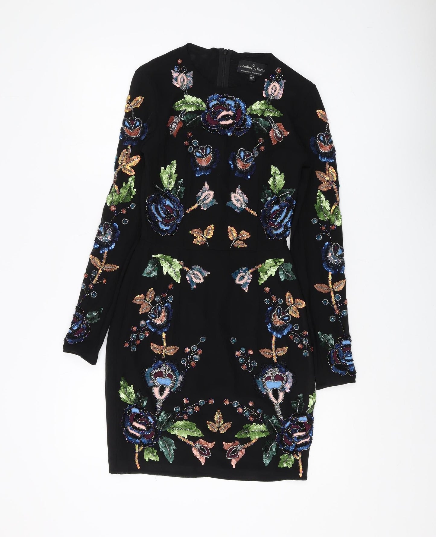 Needle & Thread Women's Black 6 A-Line Party Dress