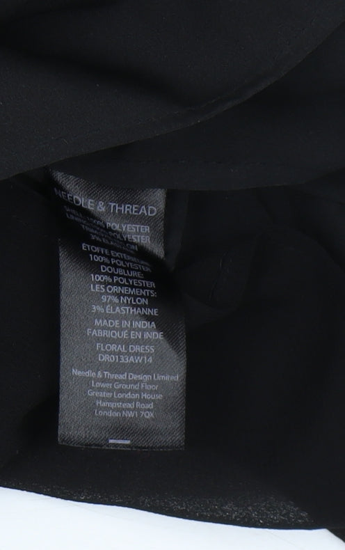 Needle & Thread Women's Black 6 A-Line Party Dress