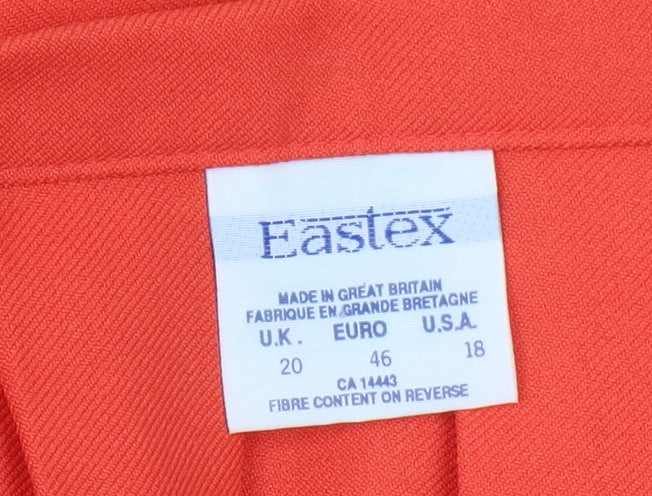 Eastex Women's Orange Pleated Skirt Size 20