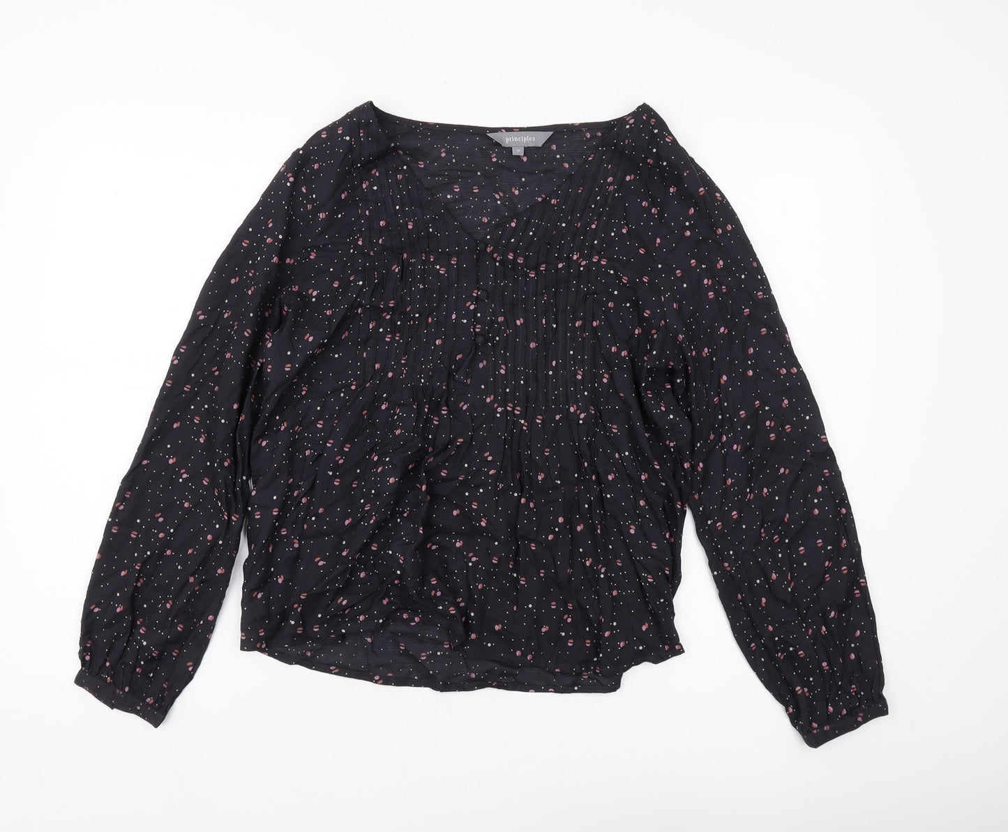 Principles Women's Black Geometric Tunic Blouse 10