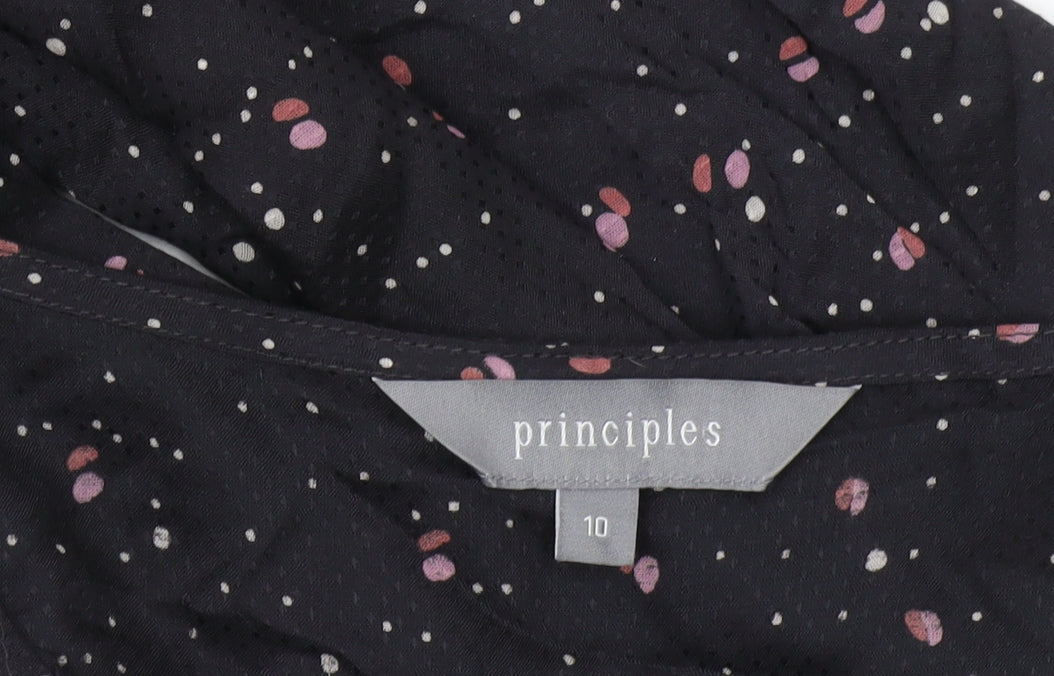 Principles Women's Black Geometric Tunic Blouse 10