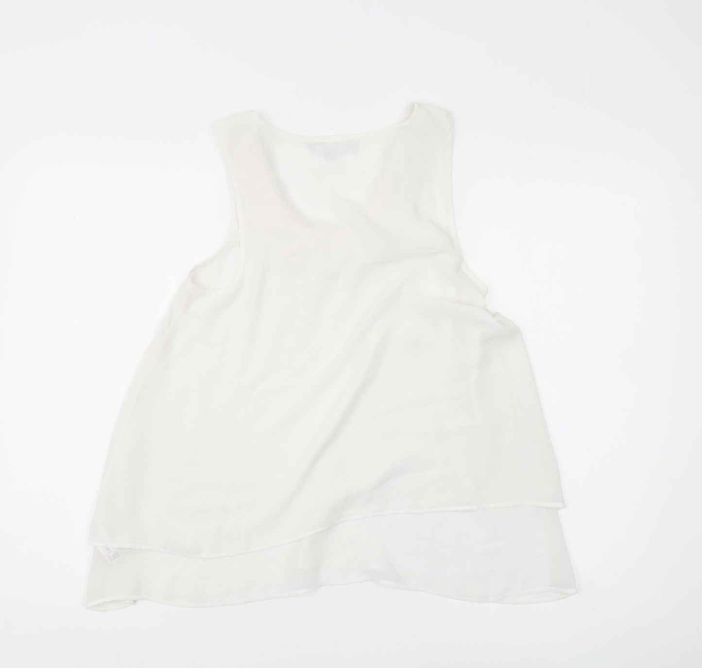 Red Herring Ivory Beaded Tank Women Size 10