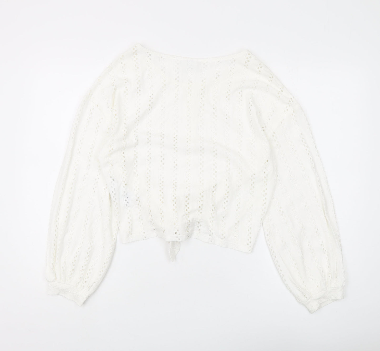 Vila Women's White Cropped Blouse - Size M, Regular Fit