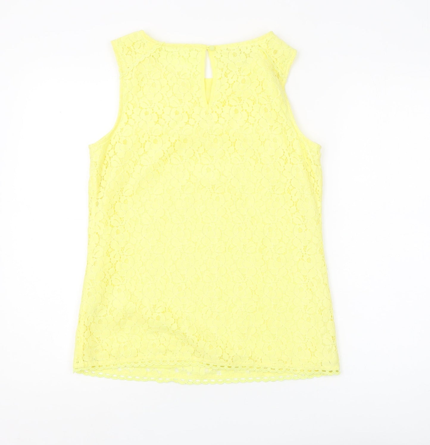 Monsoon Women's Yellow Sleeveless Lace Tank Top