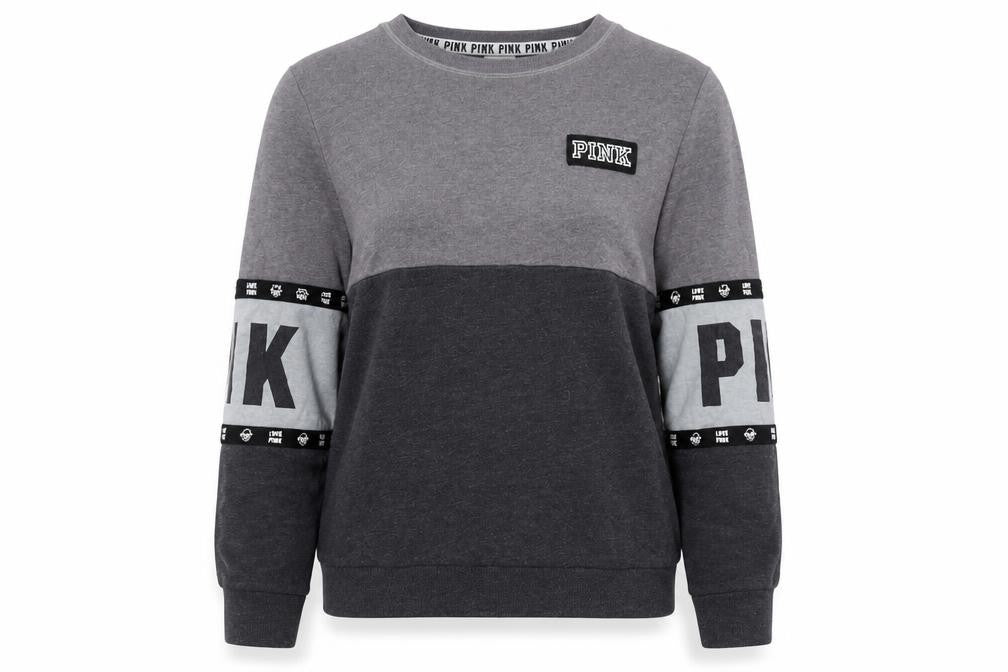 Front view of Victoria's Secret PINK Grey Pullover Sweater XS