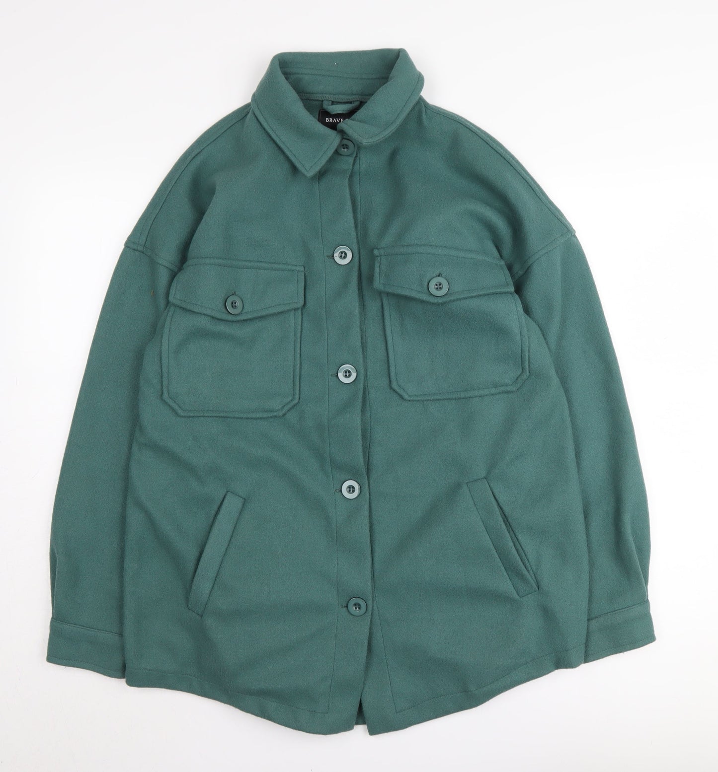 Brave Soul Women's Green Mid-Length Jacket