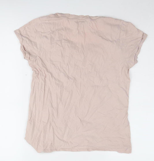 Reiss Women's Pink V-Neck T-Shirt XS