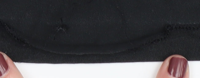 Adidas Women's Black Cropped T-Shirt, Size 6, Sports Style