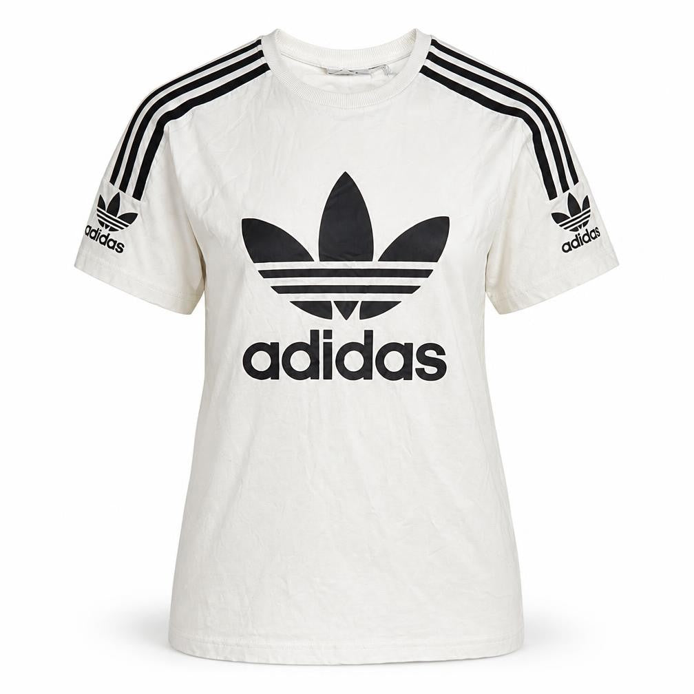 Womens UK Size 4 adidas White 100% Cotton T-Shirt
