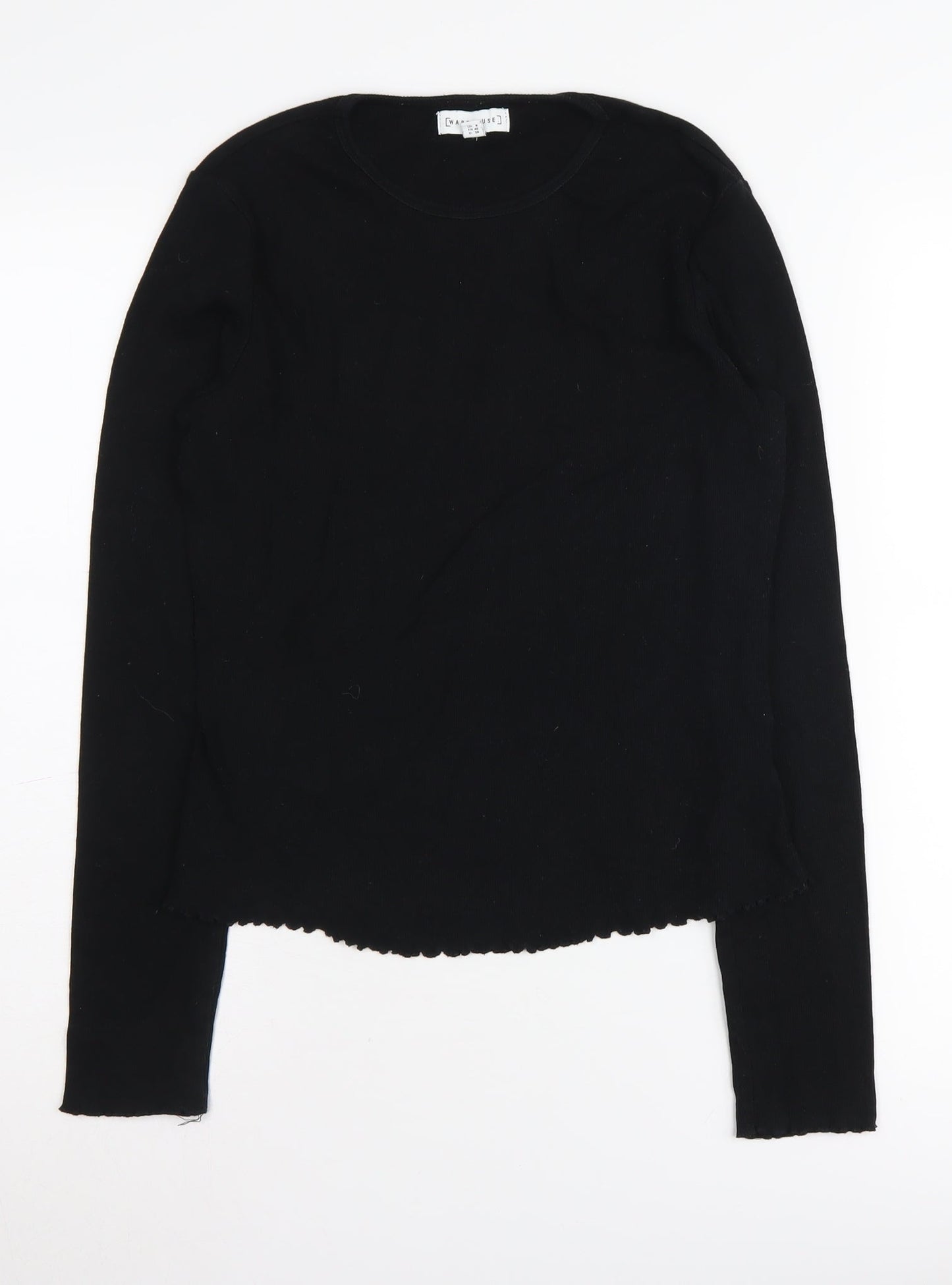 Warehouse Women's Black Long Sleeve Top Size 12