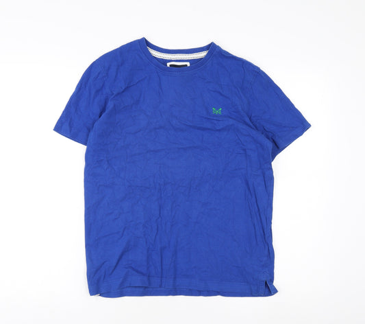 Crew Clothing Blue Men's T-Shirt, Size S, Logo Accent
