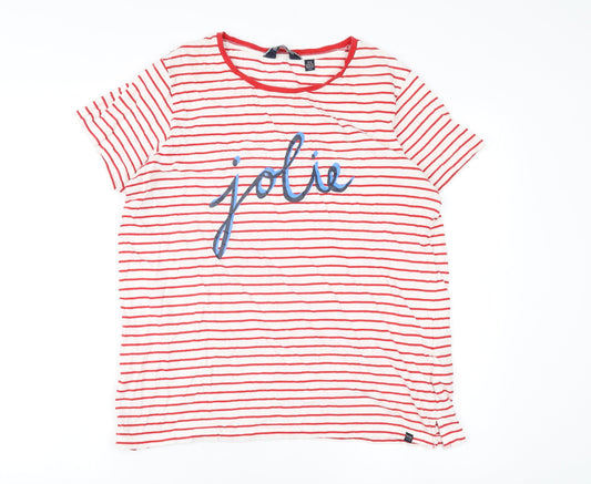 Regatta Women's Red Striped Casual T-Shirt Size 16