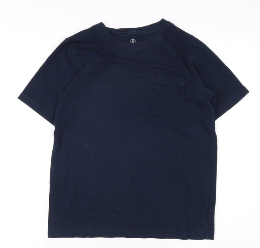 Lands' End Boys Blue T-Shirt 10-11 Years Short Sleeve Casual