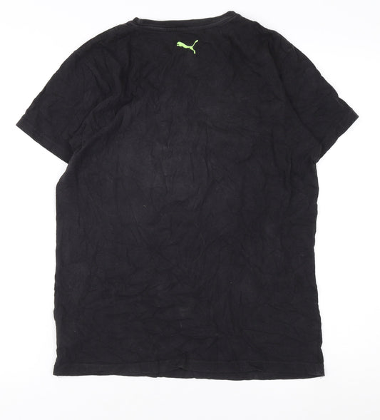 Puma Boys Black Graphic Cotton T-Shirt XL