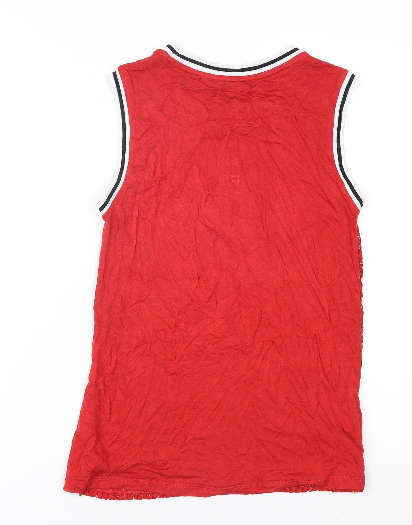 Dorothy Perkins Women Red Lace Sleeveless Top