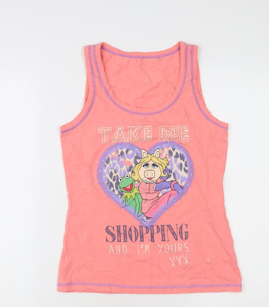 Disney Pink Tank Top for Women Size 8 with Cartoon Print