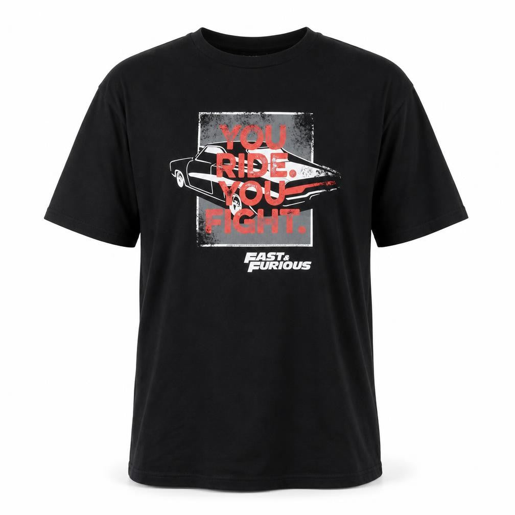 Fast & Furious Men's Black Cotton T-Shirt, Medium, Movie Style