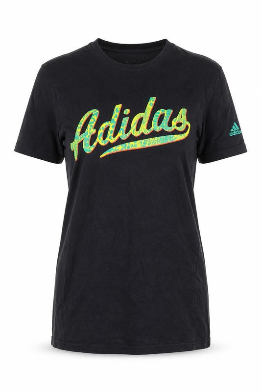 Unisex Adultss UK Size S adidas Black 100% Cotton T-Shirt