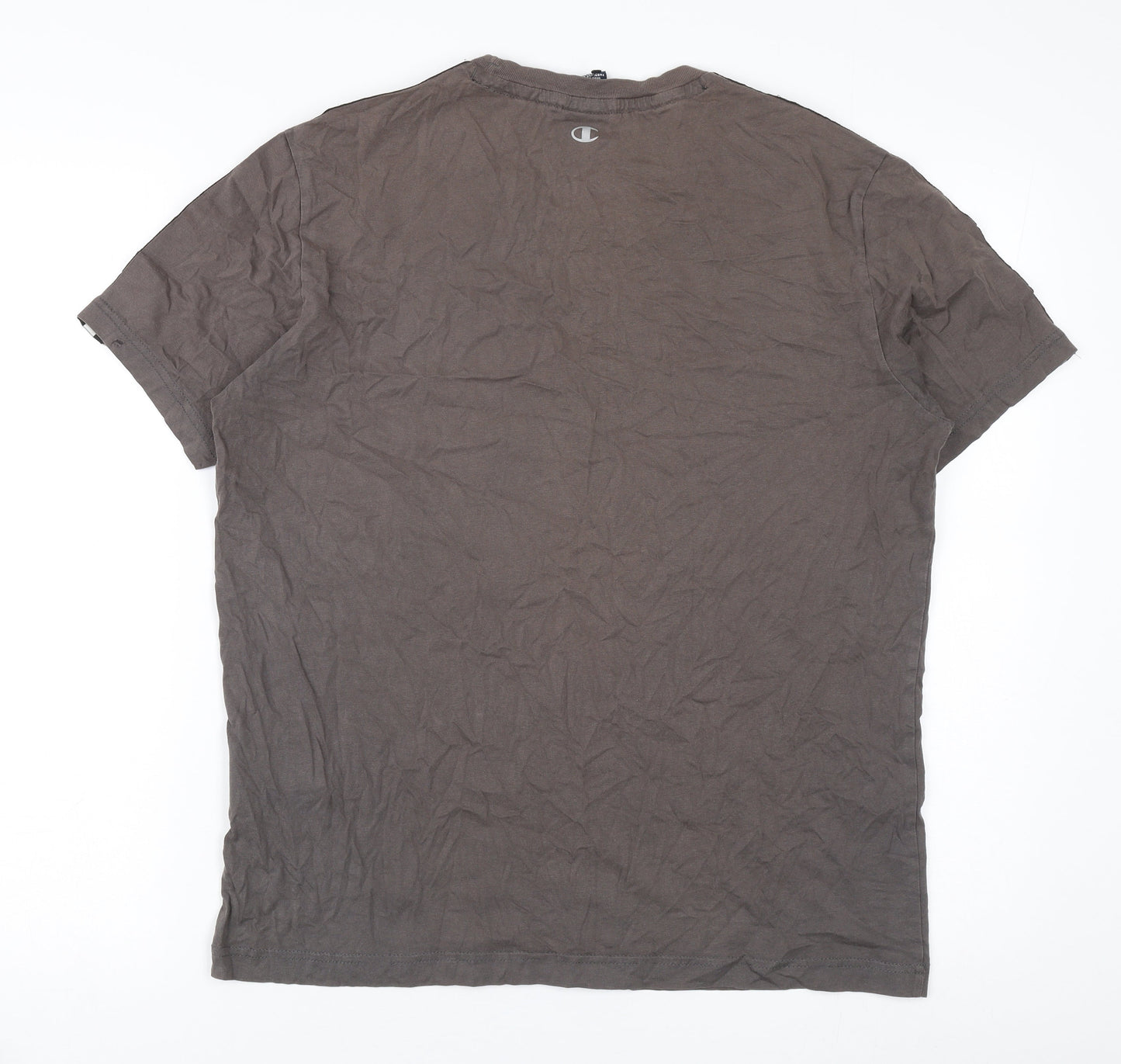 Champion Men's Grey Cotton T-Shirt - M, Regular Fit