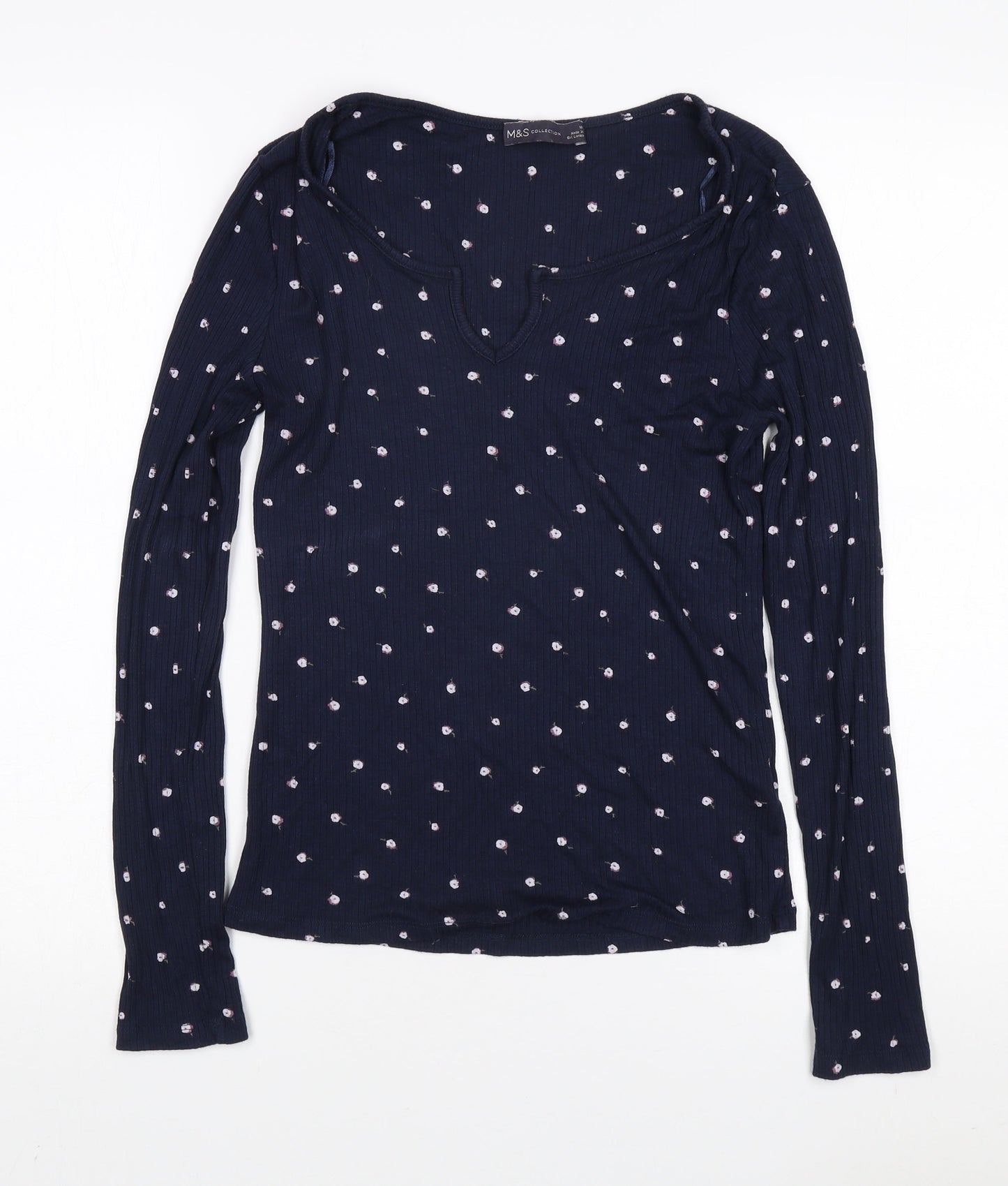 Marks and Spencer Women's Blue Floral Blouse Size 10