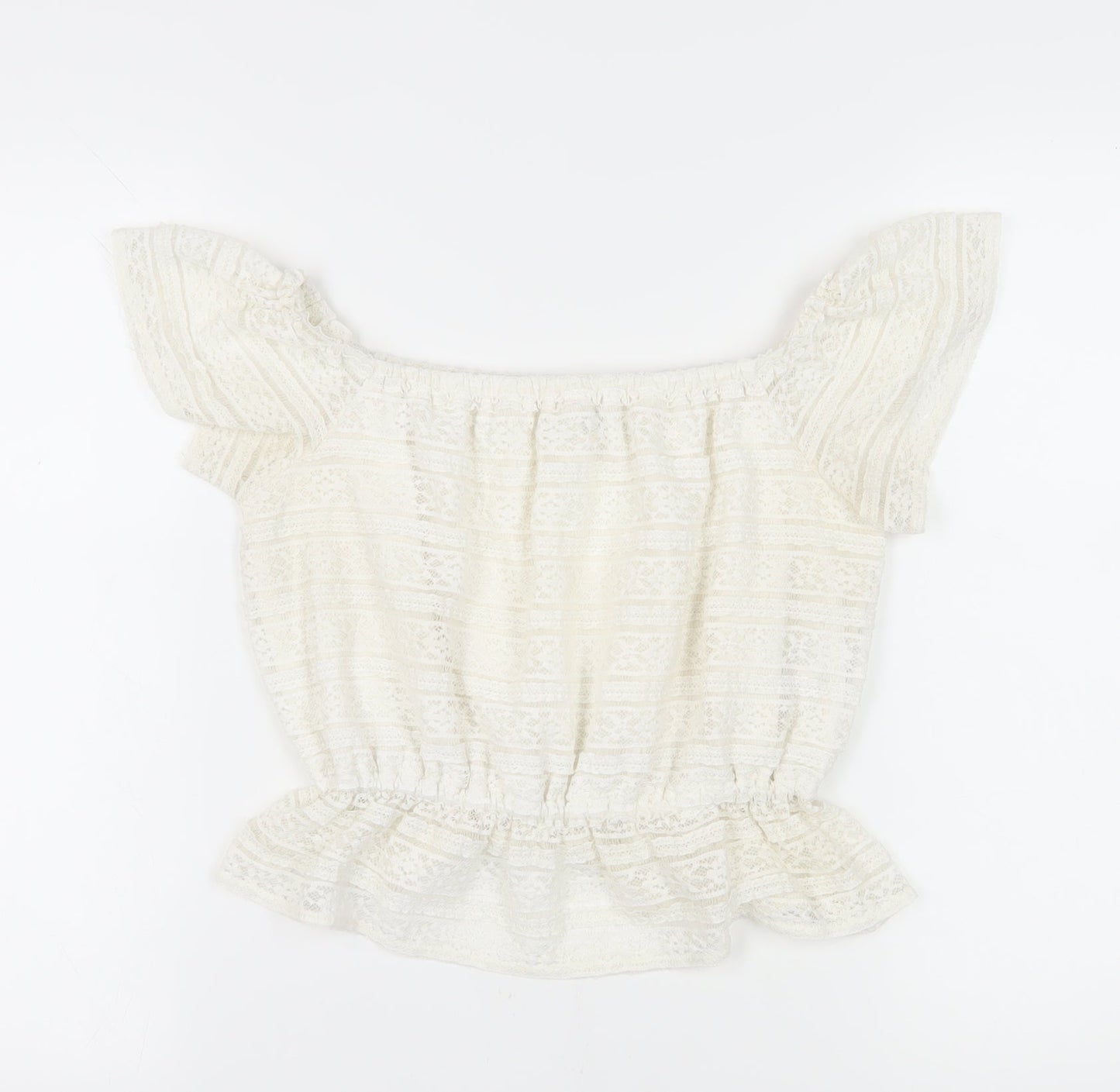 Miss Selfridge Women's Ivory Peasant Blouse Size 10