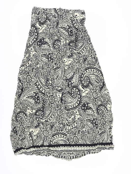 Apricot Women's Paisley A-Line Skirt, Size 8, Black, Knee Length